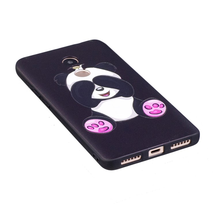 Embossed Pattern Matte TPU Phone Back Mobile Phone Casing for Xiaomi Redmi Note 4X - Shy Panda-4