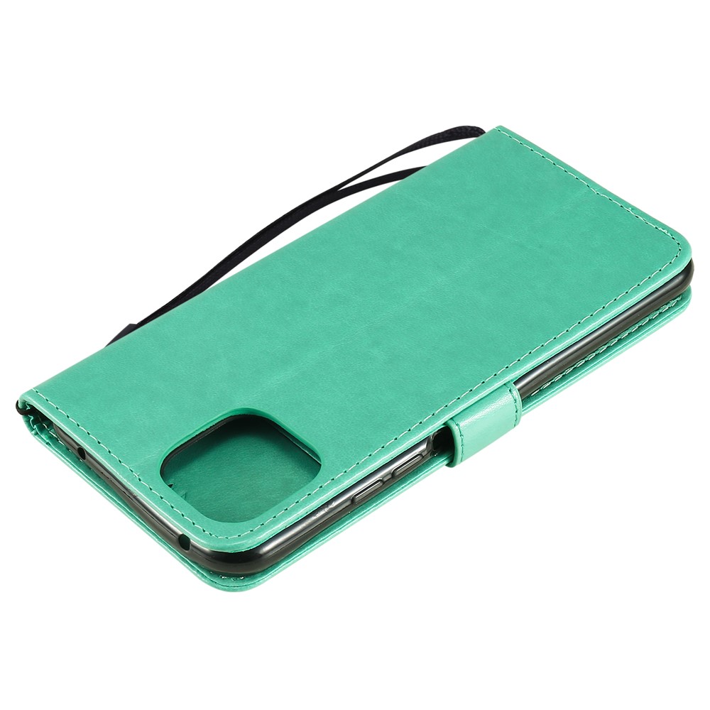 Unique Cat and Bee Pattern Imprinting Folio Flip Leather Case with Wallet Stand for Xiaomi Mi 11 Lite 4G/5G - Green-11