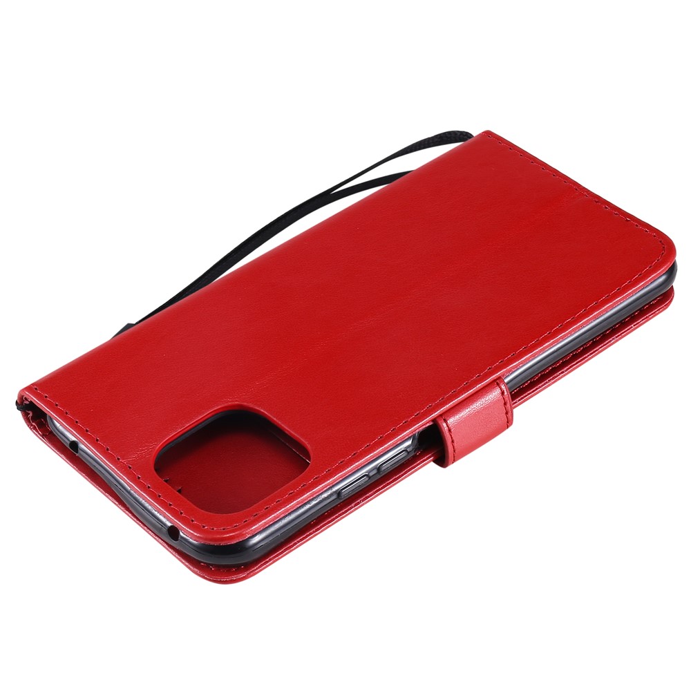 Unique Cat and Bee Pattern Imprinting Folio Flip Leather Case with Wallet Stand for Xiaomi Mi 11 Lite 4G/5G - Red-11