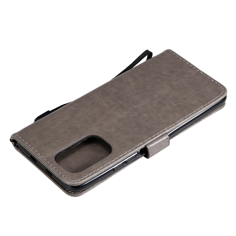 Magnetic Closing Cat and Bee Pattern Imprinting Leather Case with Wallet Stand for Xiaomi Redmi K40/K40 Pro/Mi 11i/Poco F3 - Grey-9