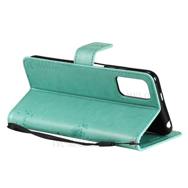 Imprinted Cat Tree Leather Coated TPU Card Holder Case with Kickstand for Xiaomi Redmi Note 10 5G / Poco M3 Pro 5G - Green-6