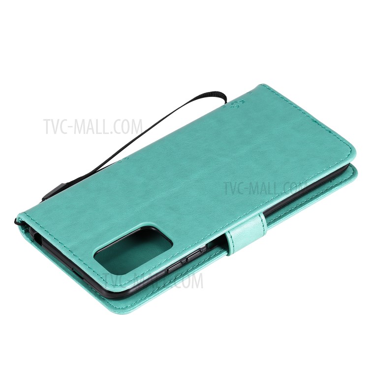 Imprinted Cat Tree Leather Coated TPU Card Holder Case with Kickstand for Xiaomi Redmi Note 10 5G / Poco M3 Pro 5G - Green-9