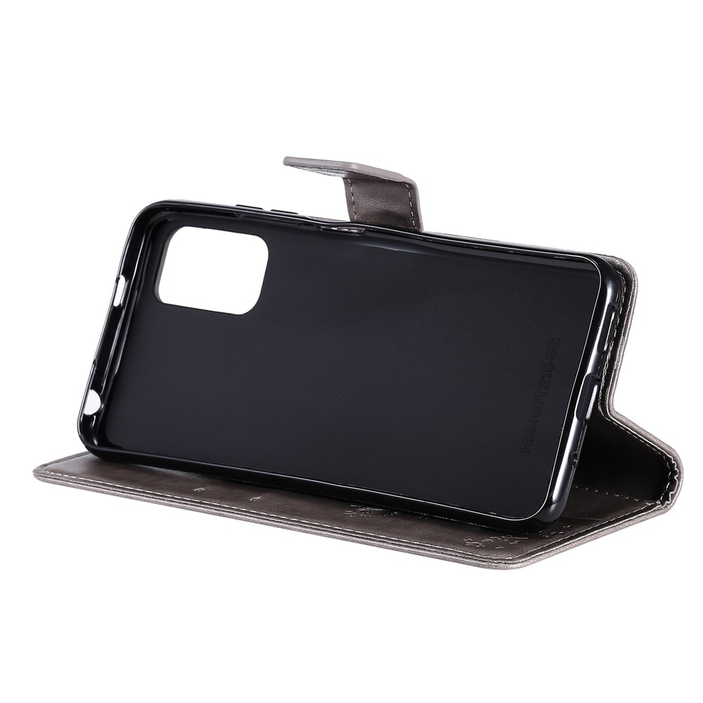 Imprinted Cat Tree Leather Coated TPU Card Holder Case with Kickstand for Xiaomi Redmi Note 10 5G / Poco M3 Pro 5G - Grey-5