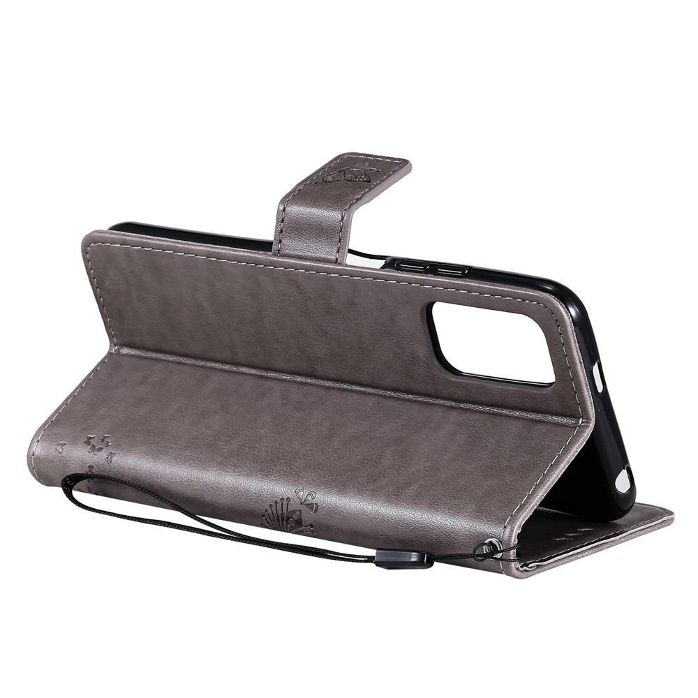 Imprinted Cat Tree Leather Coated TPU Card Holder Case with Kickstand for Xiaomi Redmi Note 10 5G / Poco M3 Pro 5G - Grey-6