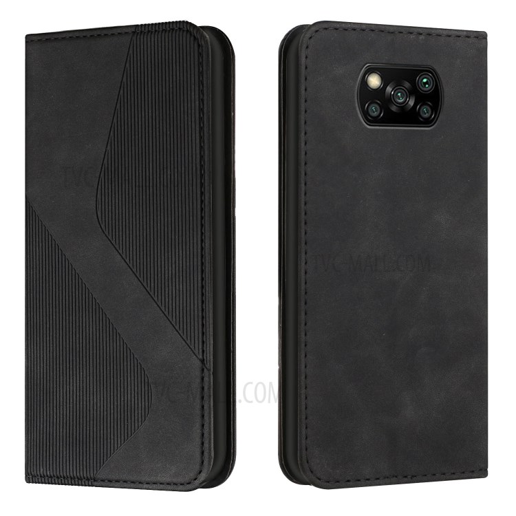 Business Style Skin-touch Feel Protective Mobile Phone Case with Stand for Xiaomi Poco X3 / Poco X3 NFC / Poco X3 Pro - Black-1