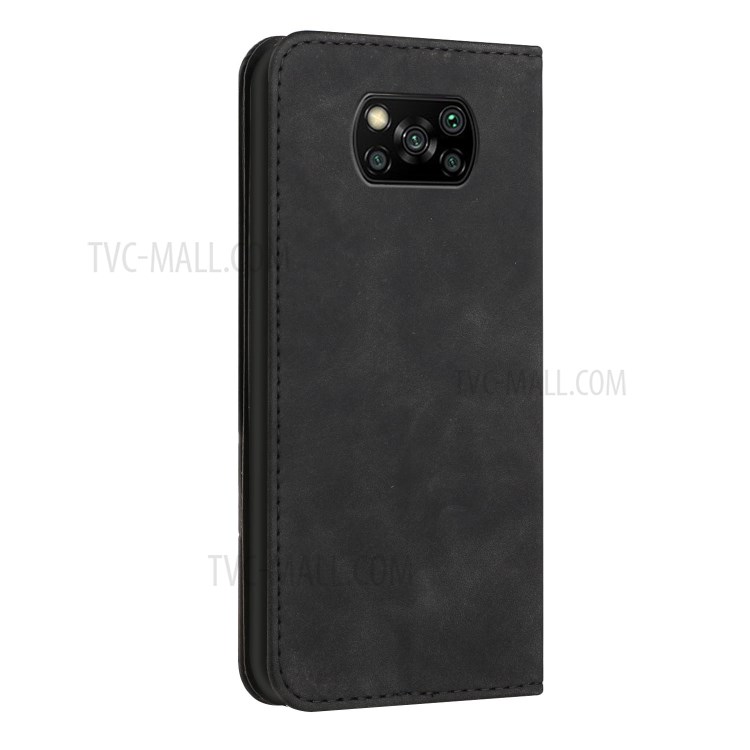 Business Style Skin-touch Feel Protective Mobile Phone Case with Stand for Xiaomi Poco X3 / Poco X3 NFC / Poco X3 Pro - Black-8