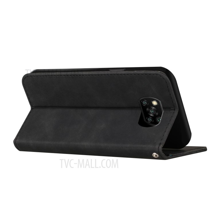 Business Style Skin-touch Feel Protective Mobile Phone Case with Stand for Xiaomi Poco X3 / Poco X3 NFC / Poco X3 Pro - Black-9