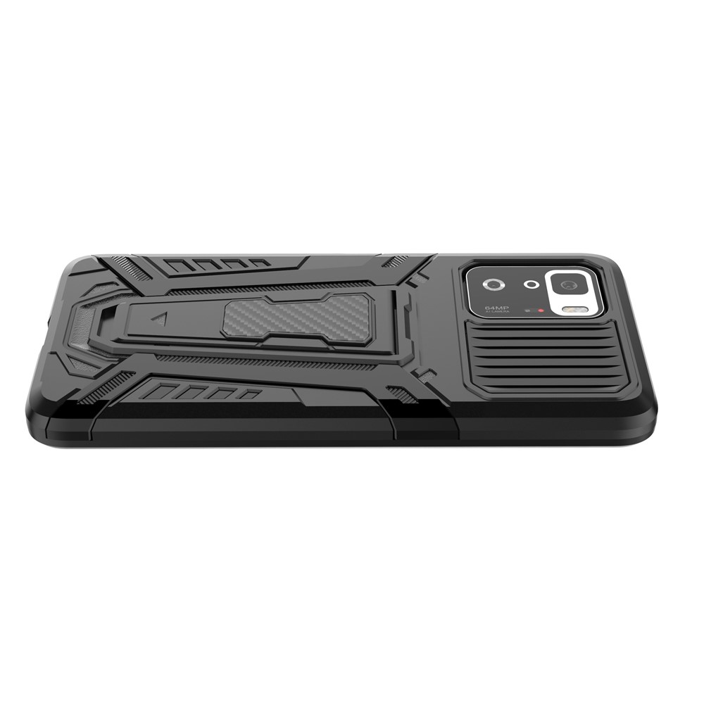 Kickstand Holder Hybrid Hard PC Soft TPU Dual Layer Slim Protective Cover for Xiaomi Redmi Note 10 Pro 5G Black-6