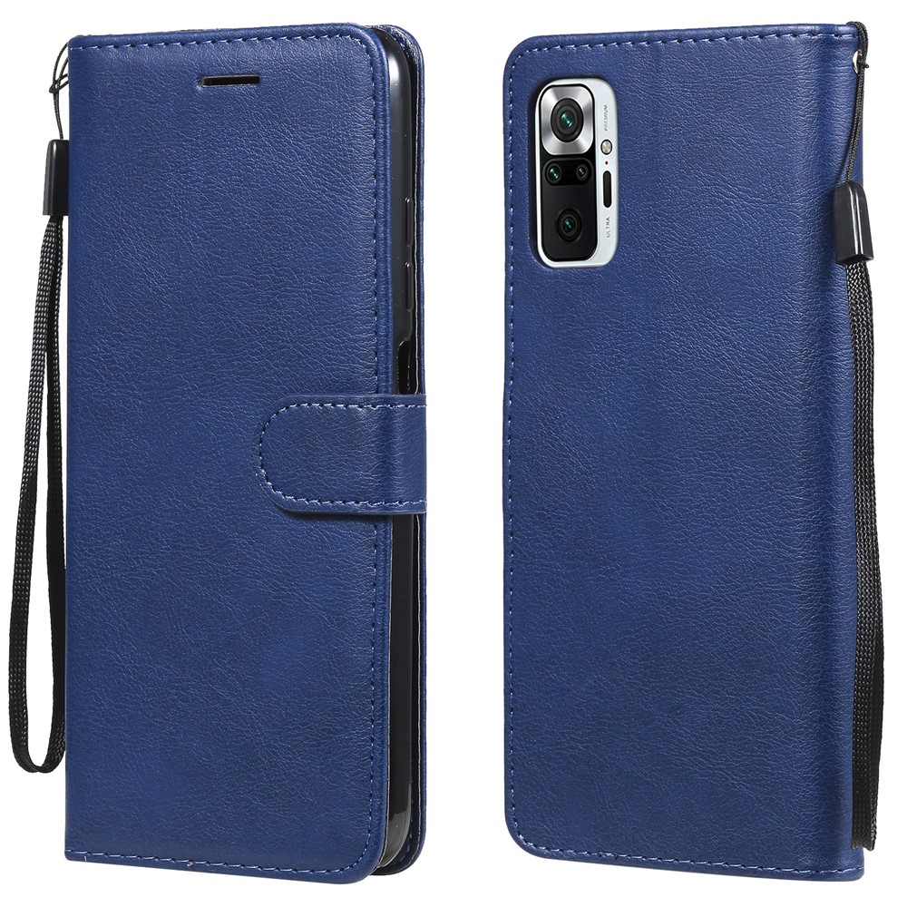 Wallet Stand Leather Phone Casing with Strap Casing for Xiaomi Redmi Note 10 5G / Poco M3 Pro 5G - Blue-1