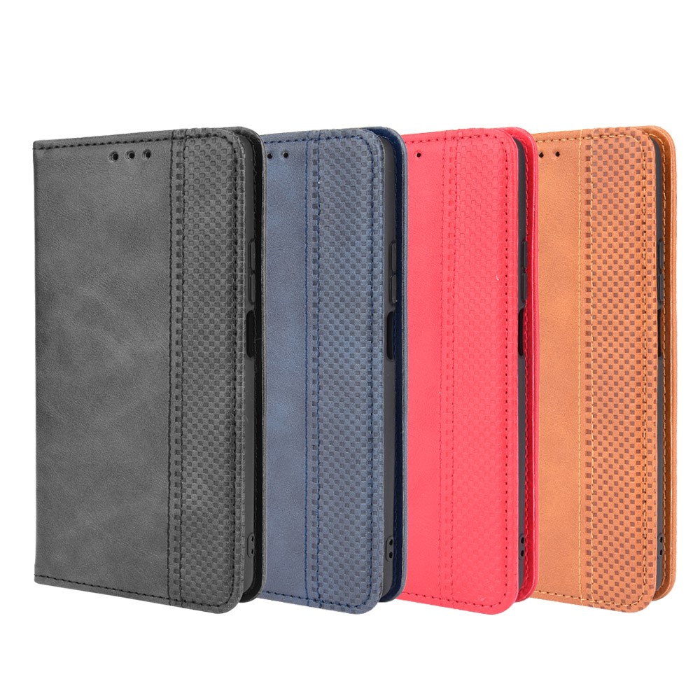 Retro Textured Surface Phone Leather Case Shockproof Leather Phone Wallet Stand Cover for Xiaomi 11T Pro / Xiaomi 11T - Brown-12