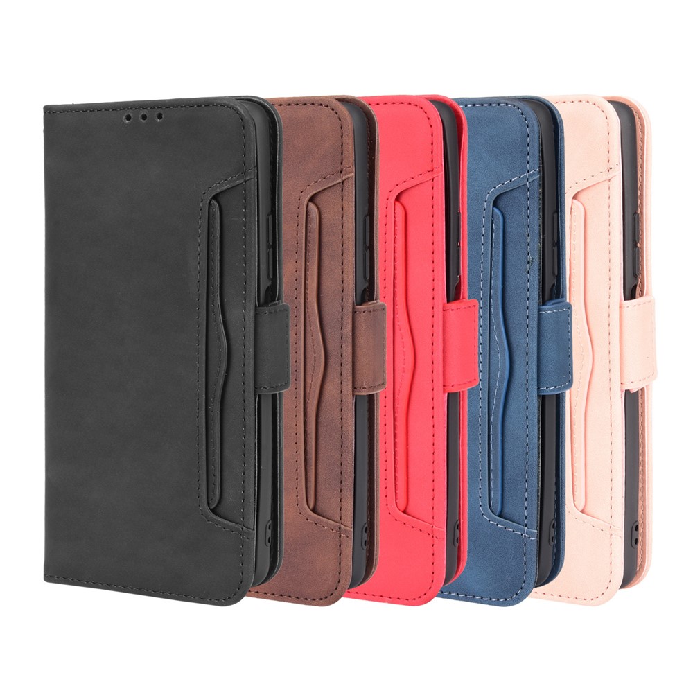 For Xiaomi 11T Pro / Xiaomi 11T Card Slot Design Shock Resistant Phone Cover Leather Phone Wallet Stand Protective Case - Brown-11