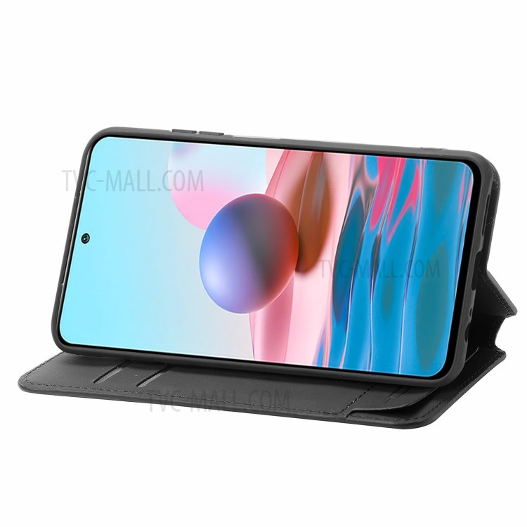 CASENEO 001 Series Adjustable Stand RFID Blocking Function Pattern Printing Leather Wallet Phone Cover Shell for Xiaomi Redmi Note 10 Pro 4G (Global)/(India) - Rhombus/Mandala-6