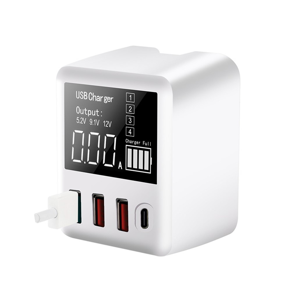 A9T 4-Port USB+Type C 40W Quick Charge QC 3.0 Wall Charger Mobile Phone Adapter - US Plug-3