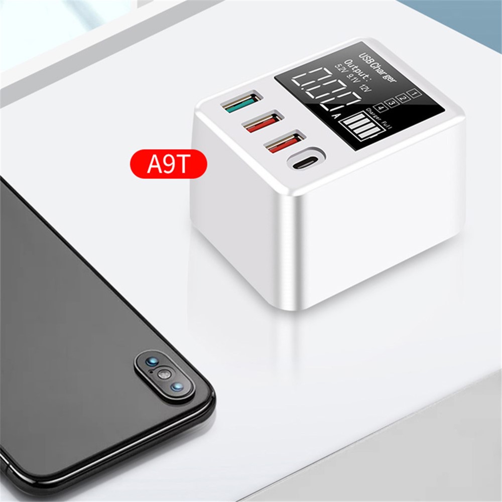 A9T 4-Port USB+Type C 40W Quick Charge QC 3.0 Wall Charger Mobile Phone Adapter - US Plug-9
