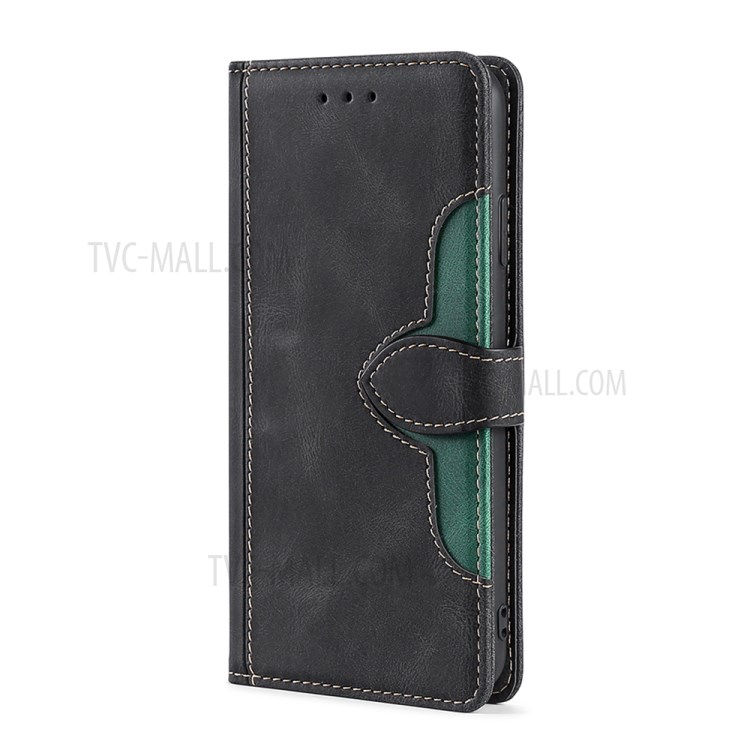 Scratch Resistant Textured Design Phone Case Wallet Stand Design PU Leather and TPU Phone Flip Cover Shell for Xiaomi Redmi 10 / Redmi 10 Prime - Black-2