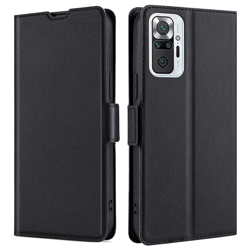 Flip Case Cover Stand Leather Shell with Card Slot Ultra-thin Cellphone Protector for Xiaomi Redmi Note 10 Pro Max / Redmi Note 10 Pro 4G (Global) / Redmi Note 10 Pro 4G (India) - Black-1