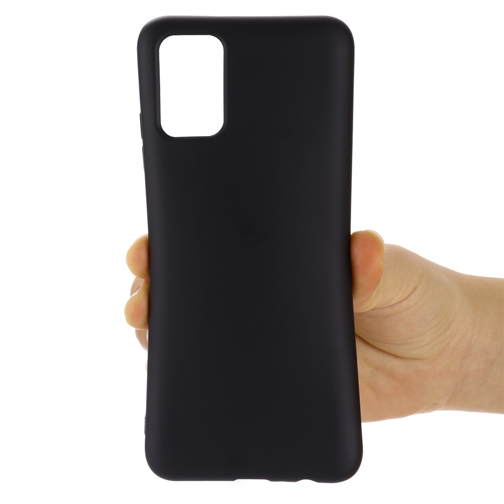 Liquid Silicone + Soft Microfiber Lining Slim Back Cover with Strap for Xiaomi Redmi 10 / Redmi 10 Prime - Black-4