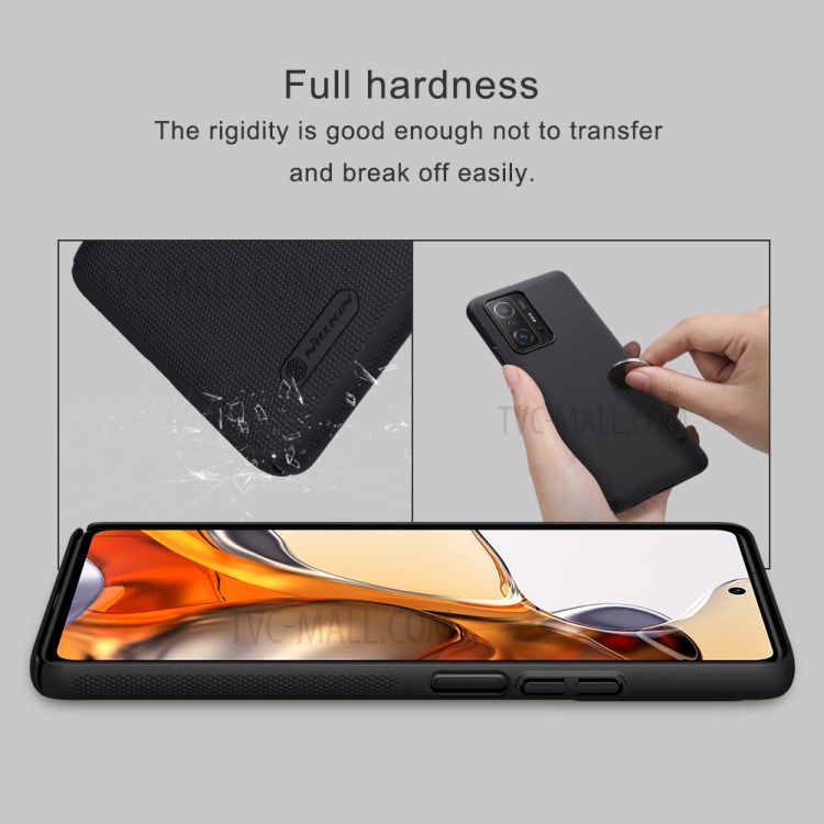 NILLKIN Frosted Shield Anti-Fingerprints Hard PC Cover with Matte Finish Grip for Xiaomi 11T / 11T Pro - Blue-3
