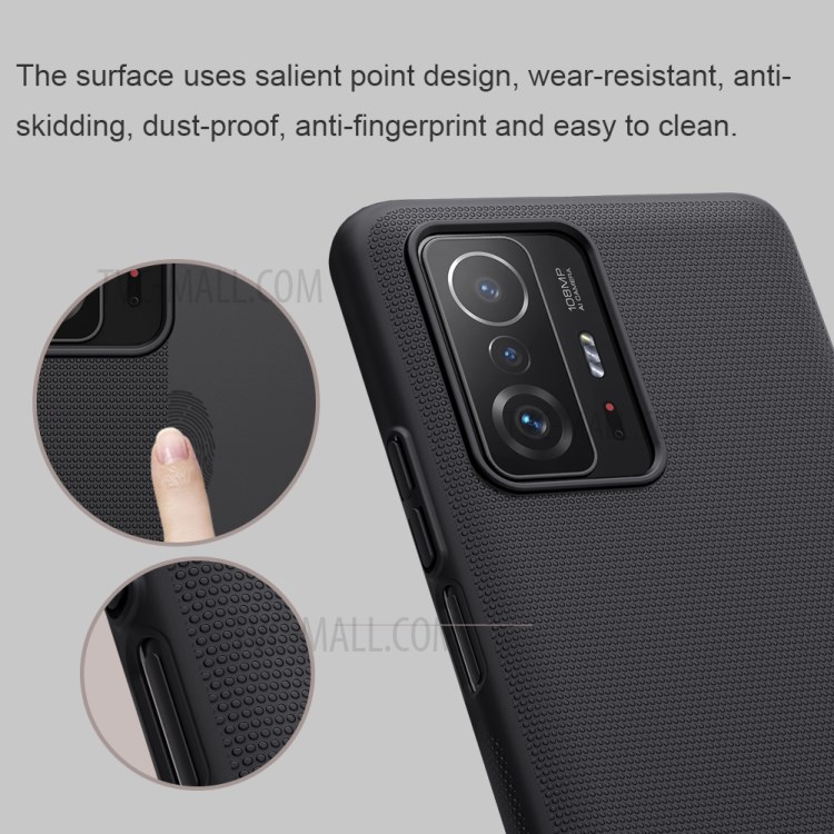 NILLKIN Frosted Shield Anti-Fingerprints Hard PC Cover with Matte Finish Grip for Xiaomi 11T / 11T Pro - Blue-4