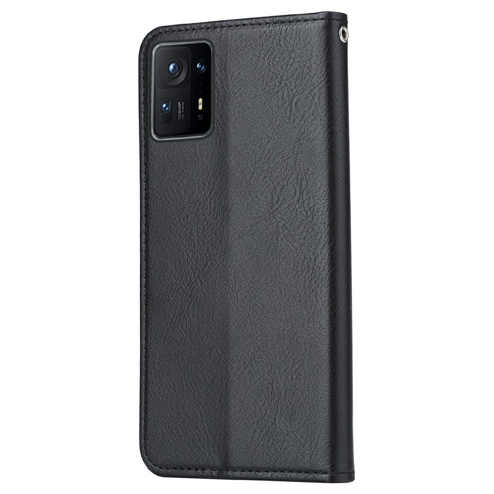 Auto-absorbed Outer Card Slot Wallet Stand Leather Cellphone Cover Protector for Xiaomi Mix 4 - Black-3