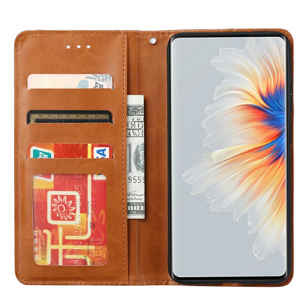 Auto-absorbed Outer Card Slot Wallet Stand Leather Cellphone Cover Protector for Xiaomi Mix 4 - Black-5