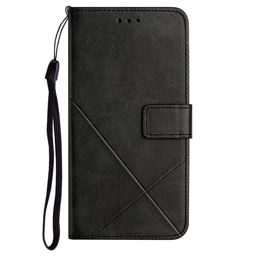 Scratch Resistant Solid Color Stripe Leather Phone Case Wallet Shell for Xiaomi Redmi Note 10 5G / Redmi Note 10T 5G / Poco M3 Pro 5G / Poco M3 Pro 4G - Black-4