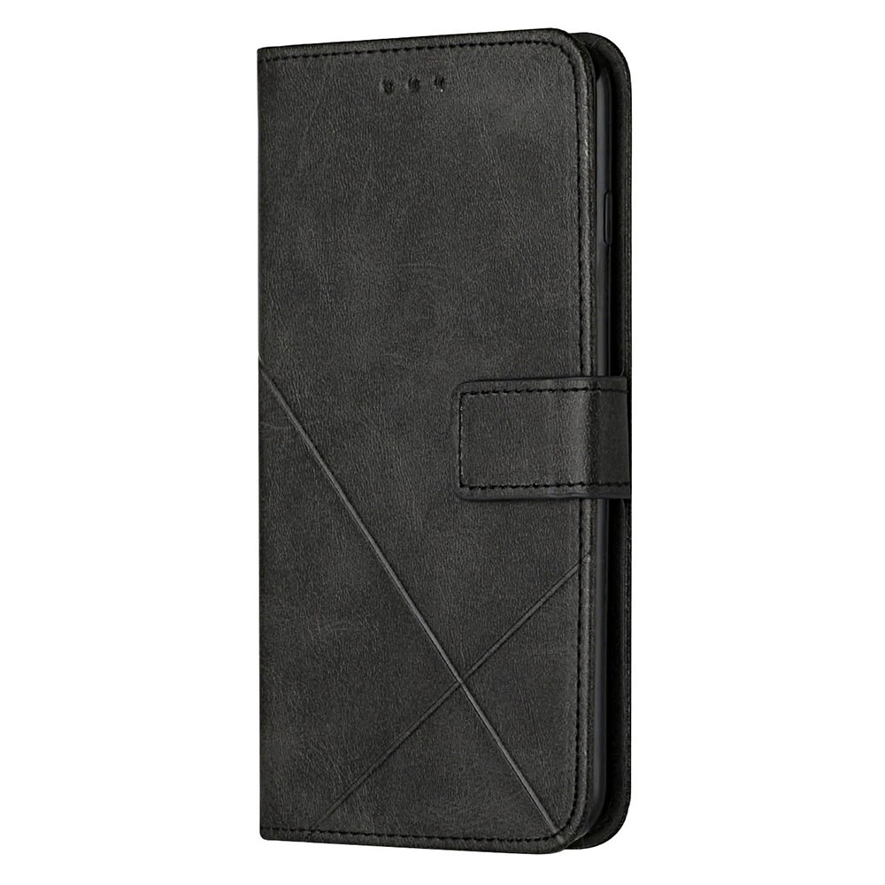 Scratch Resistant Solid Color Stripe Leather Phone Case Wallet Shell for Xiaomi Redmi Note 10 5G / Redmi Note 10T 5G / Poco M3 Pro 5G / Poco M3 Pro 4G - Black-6