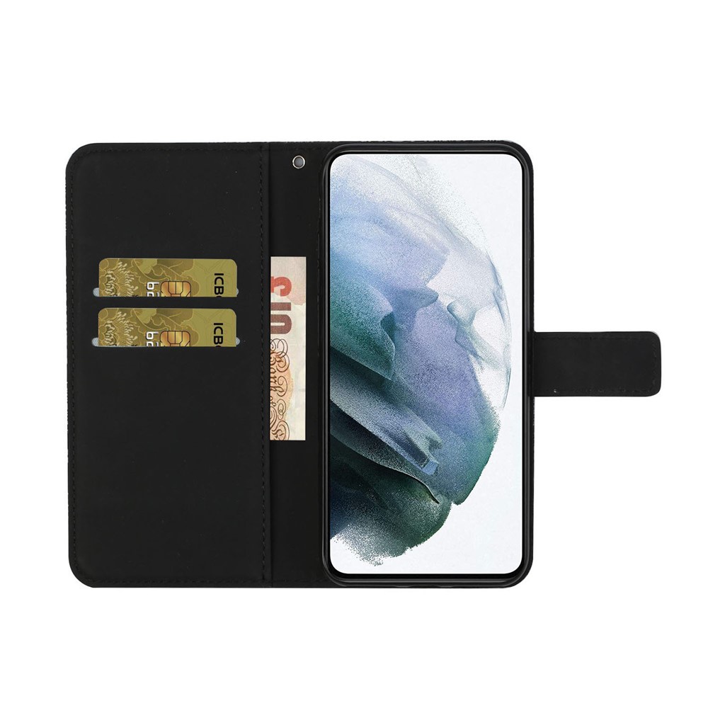 Ethnic Flower Imprinted Wallet Leather Case with Hand Strap for Xiaomi Poco M3 Pro 4G / 5G / Redmi Note 10 5G/Redmi Note 10T 5G - Black-7