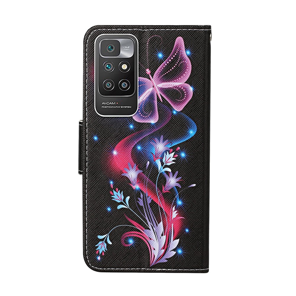All-around Protection Pattern Printing Leather Case Shell with Wallet and Stand for Xiaomi Redmi 10/10 Prime - Pink Butterfly-3