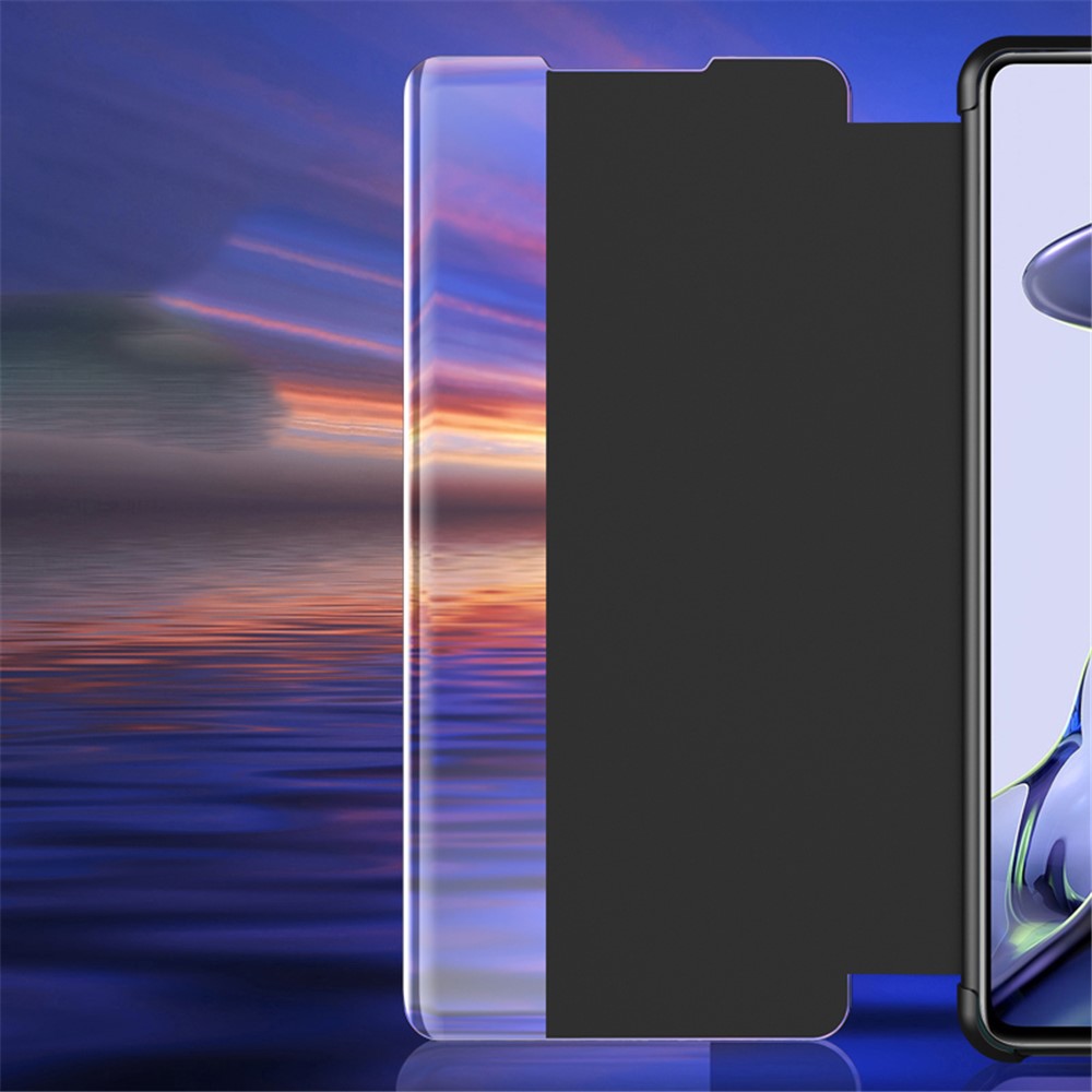 Translucent View Window Leather Stand Phone Shell Flip Case for Xiaomi 11T/11T Pro - Black-2