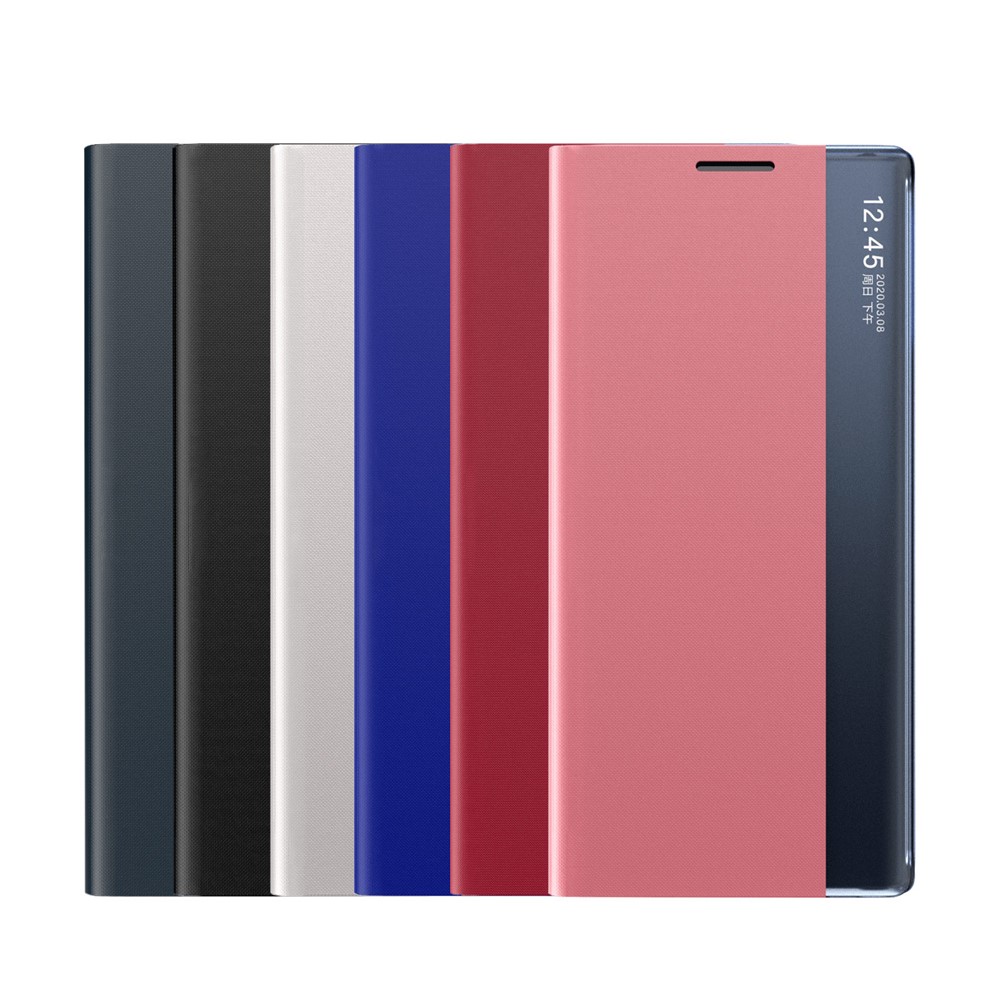 Foldable Stand Folio Flip Litchi Leather Auto-absorbed Protector Shell with View Window for Xiaomi 11T/11T Pro - Pink-10