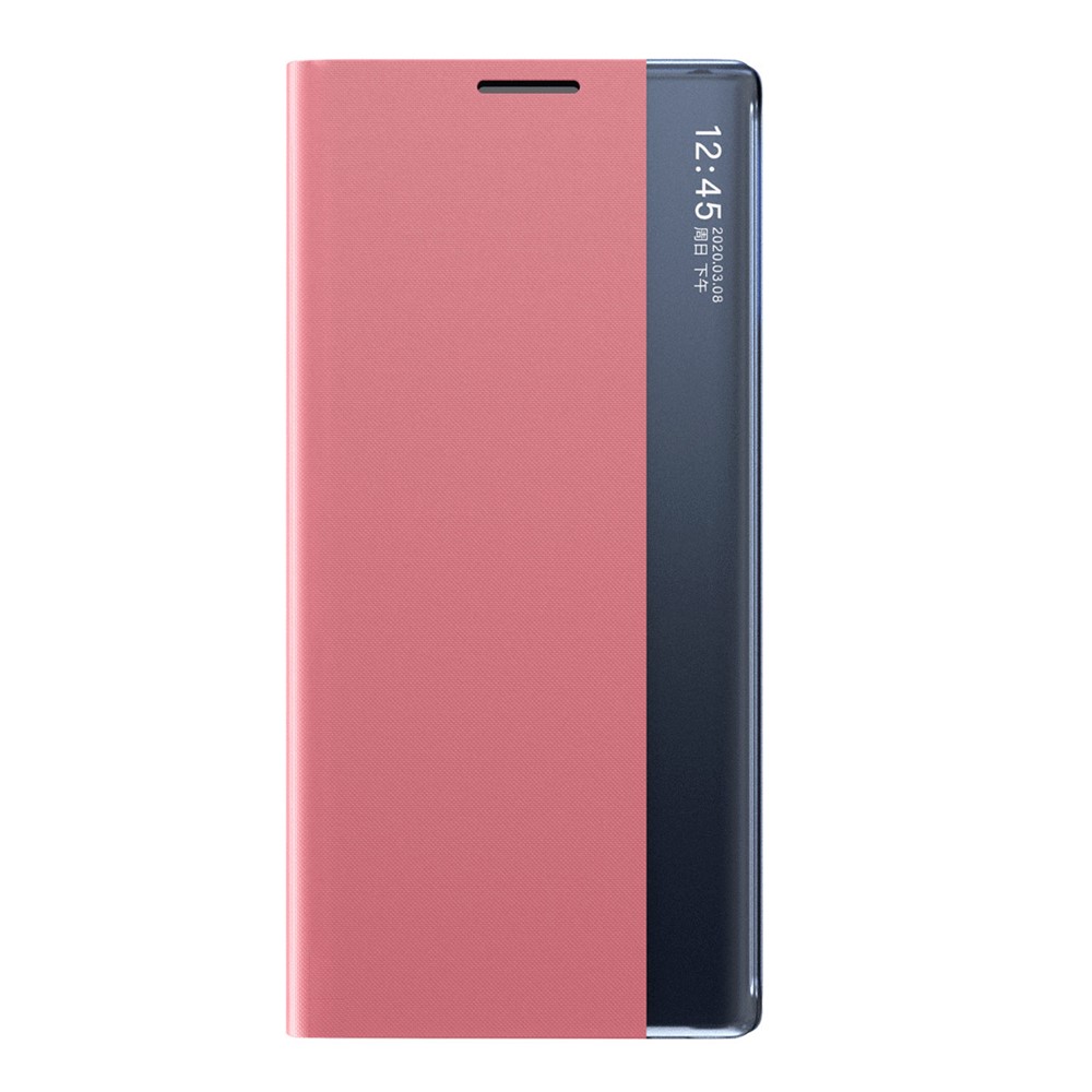 Foldable Stand Folio Flip Litchi Leather Auto-absorbed Protector Shell with View Window for Xiaomi 11T/11T Pro - Pink-2