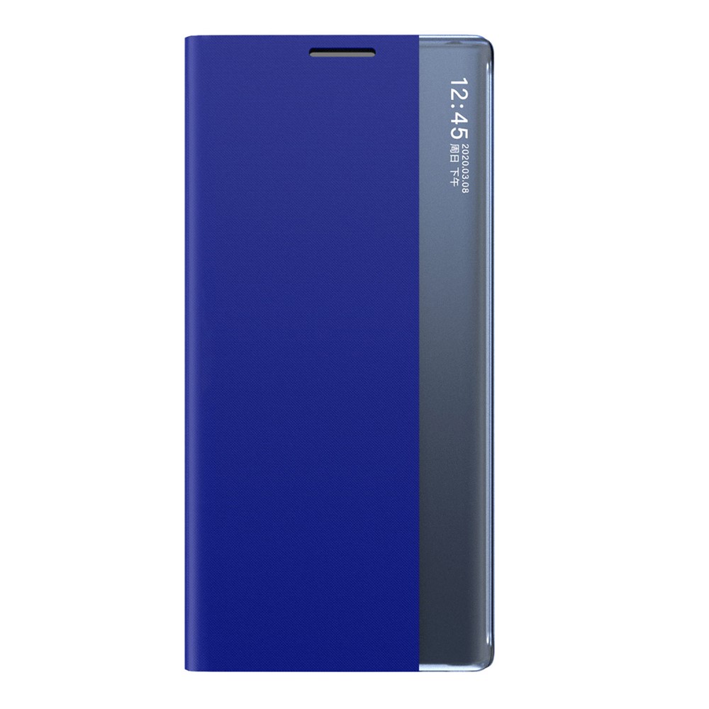 Foldable Stand Folio Flip Litchi Leather Auto-absorbed Protector Shell with View Window for Xiaomi 11T/11T Pro - Sapphire-2
