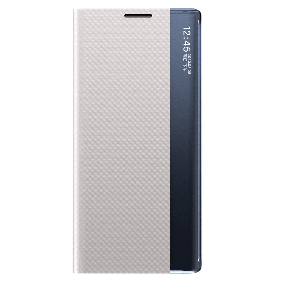 Foldable Stand Folio Flip Litchi Leather Auto-absorbed Protector Shell with View Window for Xiaomi 11T/11T Pro - Silver-3