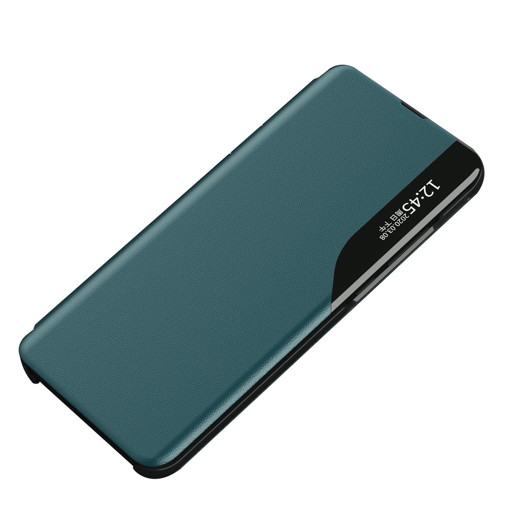 Litchi Texture Leather Phone Stand Case Folio Flip Cover with View Window for Xiaomi 11T/11T Pro - Green-2