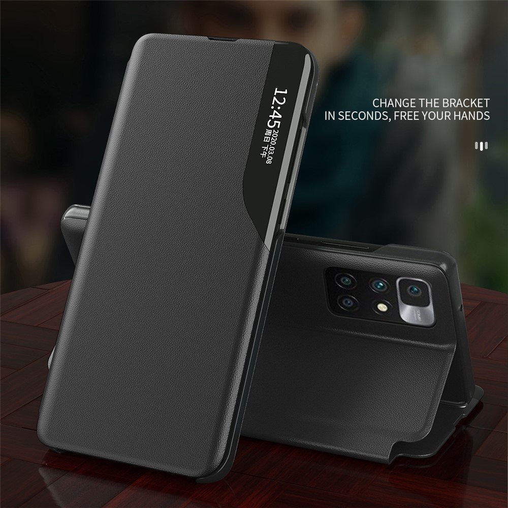 Litchi Texture Leather Telefono Stand Case Flip Cover Con Finestra Visualizza Per Xiaomi 11T/11T Pro - Arancia