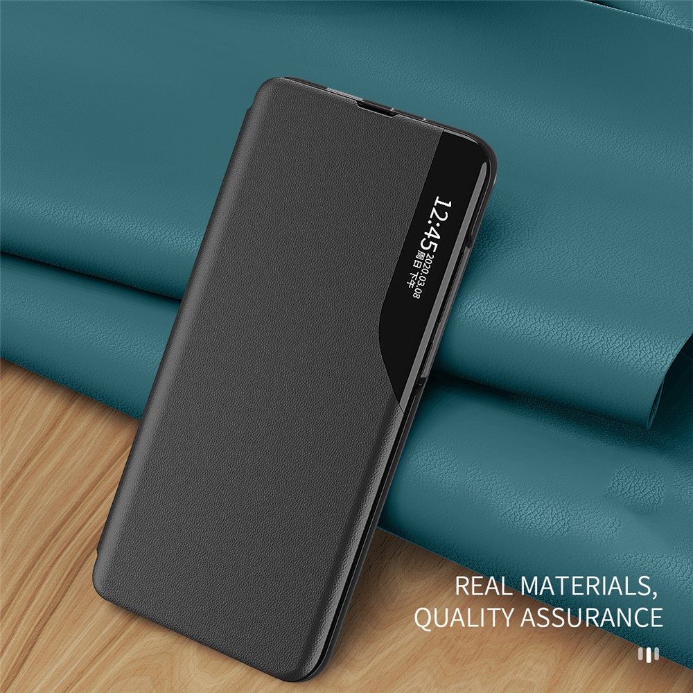 Litchi Texture Leather Phone Stand Case Folio Flip Cover with View Window for Xiaomi 11T/11T Pro - Sapphire-7