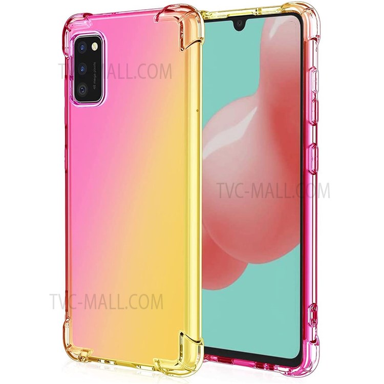 Gradient Colorful Design Shock Absorption TPU Soft Edge Bumper with Reinforced Corners Protective Cover for Xiaomi 11T / 11T Pro - Pink/Gold-1