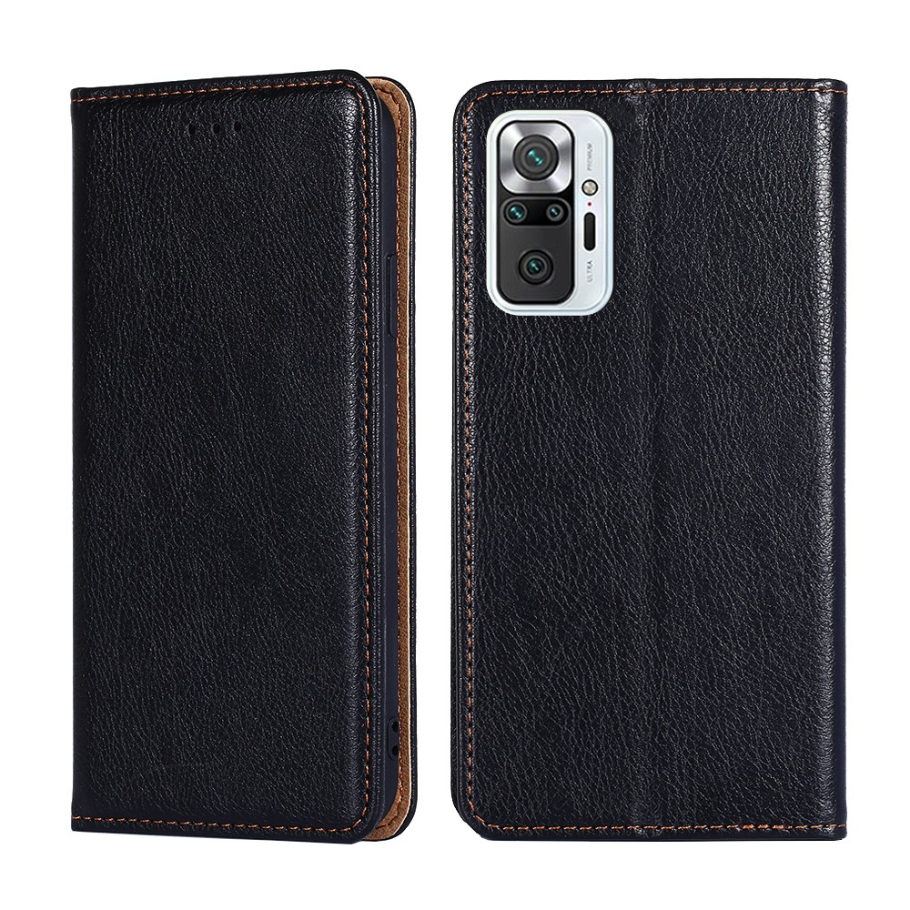 Magnetic Closure Folio Flip Leather Phone Stand Cover Wallet Case Shell for Xiaomi Redmi Note 10 Pro 4G (Global)/(India)/Note 10 Pro Max - Black-1