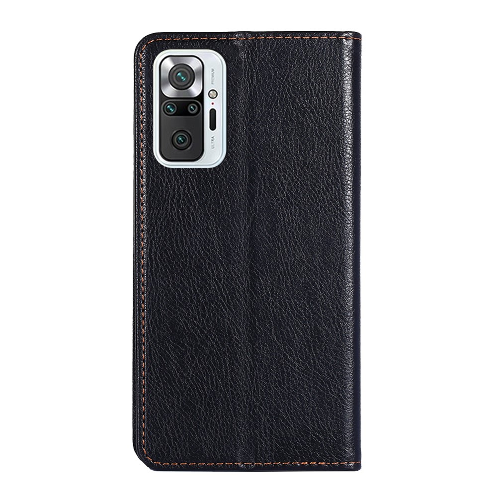 Magnetic Closure Folio Flip Leather Phone Stand Cover Wallet Case Shell for Xiaomi Redmi Note 10 Pro 4G (Global)/(India)/Note 10 Pro Max - Black-3