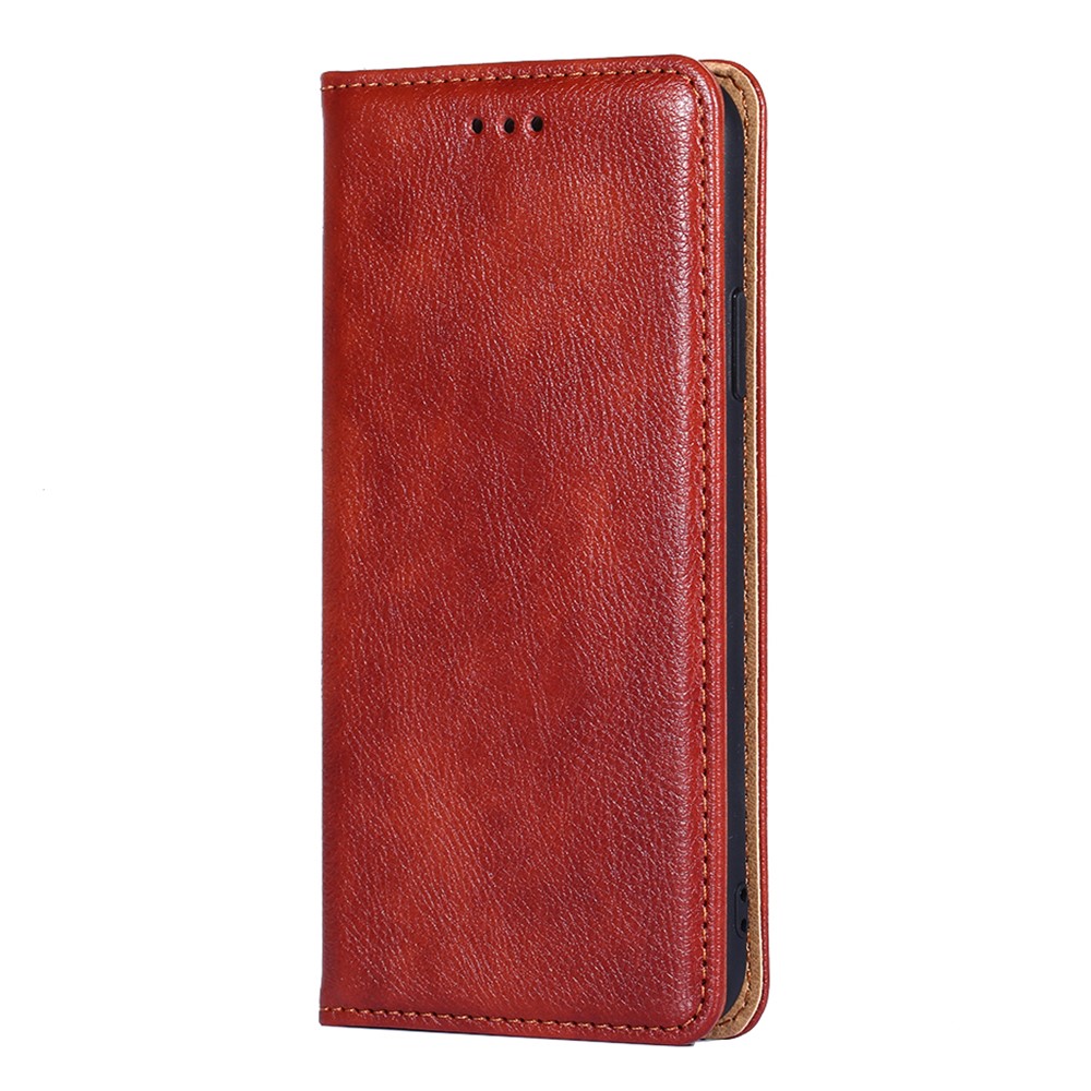 Magnetic Closure Folio Flip Leather Phone Stand Cover Wallet Case Shell for Xiaomi Redmi Note 10 Pro 4G (Global)/(India)/Note 10 Pro Max - Brown-2