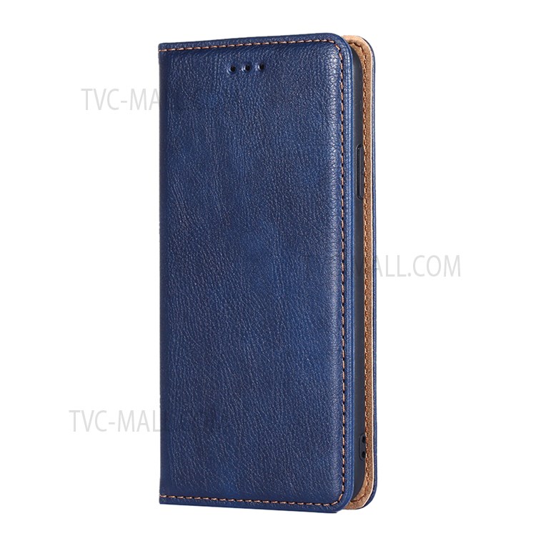 Wallet Stand Design Auto-absorbed Closure Leather Phone Flip Cover Shell for Xiaomi Redmi Note 10 4G/Note 10S - Blue-2
