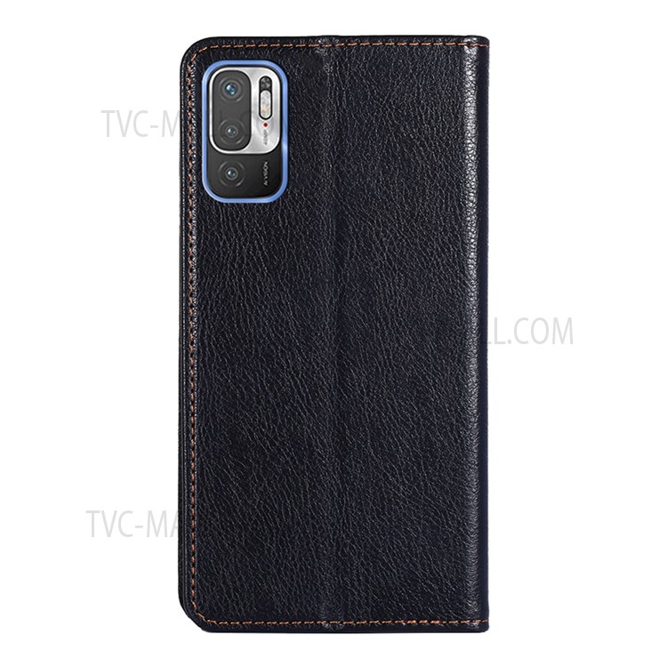 Scratch-resistant Magnetic Auto-absorbed Closure Wallet Stand Leather Phone Cover Case for Xiaomi Poco M3 Pro 4G/5G/Redmi Note 10 5G/Redmi Note 10T 5G - Black-3