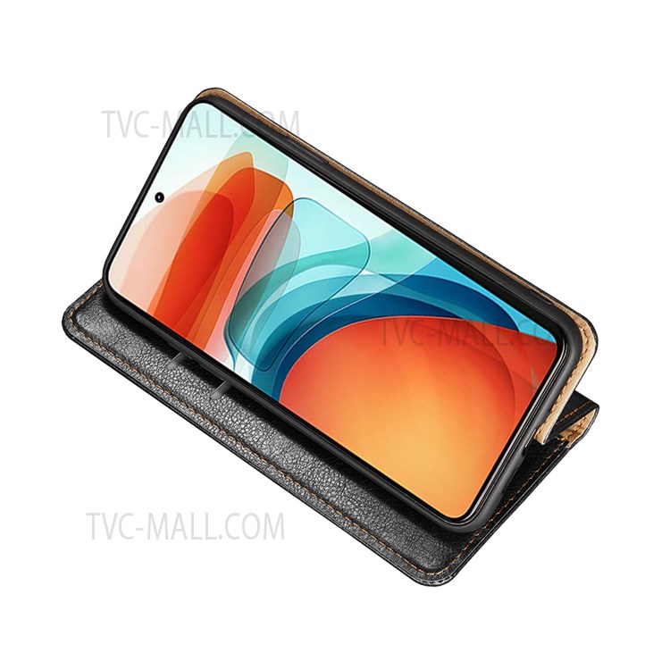 Scratch-resistant Magnetic Auto-absorbed Closure Wallet Stand Leather Phone Cover Case for Xiaomi Poco M3 Pro 4G/5G/Redmi Note 10 5G/Redmi Note 10T 5G - Black-5