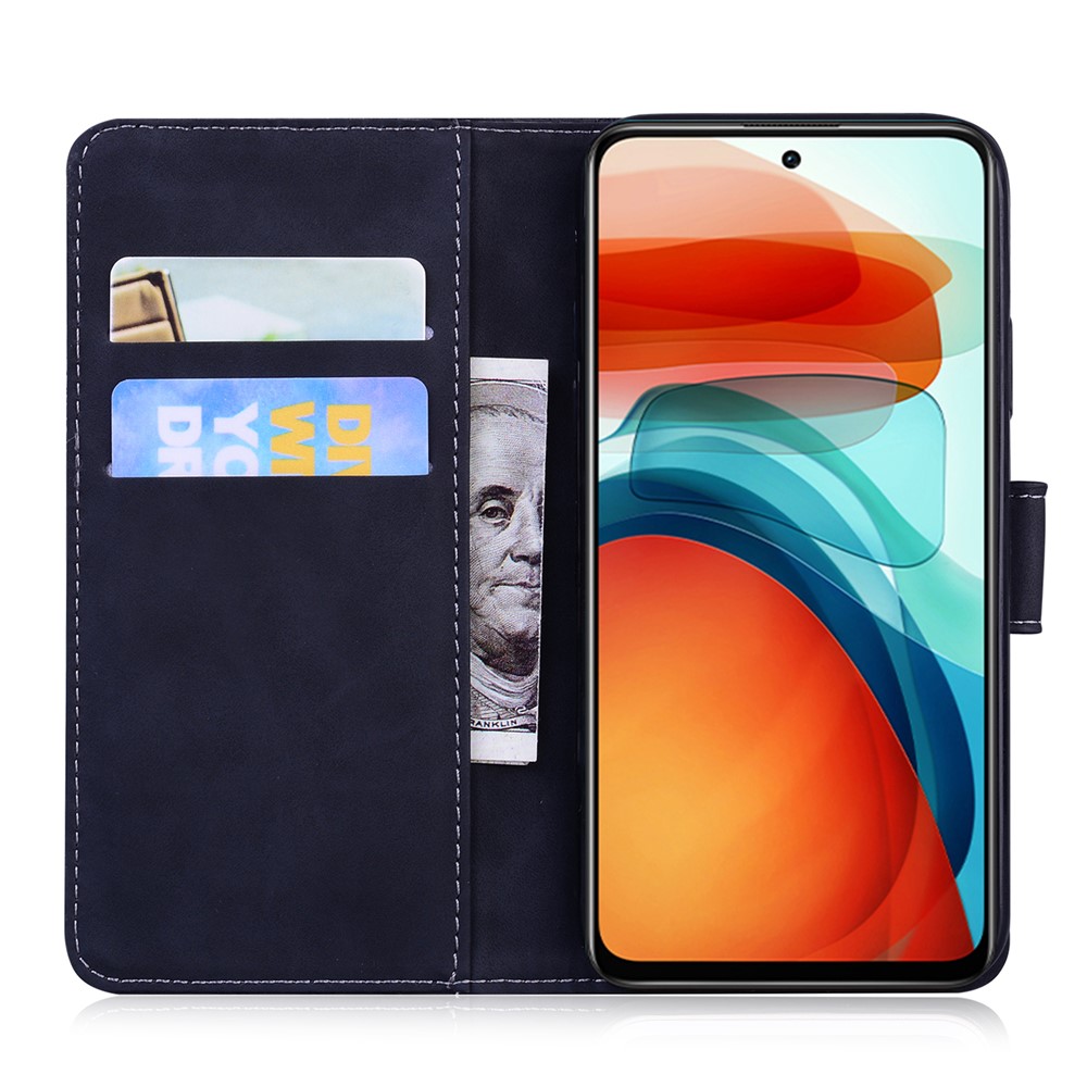 Shock Resistant Tiger Imprint Pattern Flip Phone Case Full Protection Leather Wallet Stand Phone Shell for Xiaomi Poco X3 GT / Redmi Note 10 Pro 5G (China) - Black-4