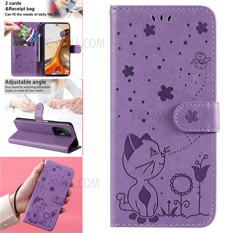 KT Imprinting Flower Série 4 Impression de Chat Impression et D'abeilles Salle de Téléphone à Gratte-shock Scratch Scratch Strot - Violet-10