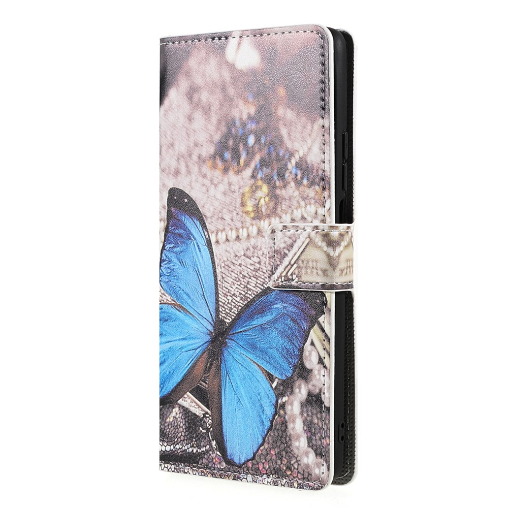 Pattern Printing Premium PU Leather Wallet Folio Flip Stand Protective Case for Xiaomi 11T / 11T Pro - Blue Butterfly-2