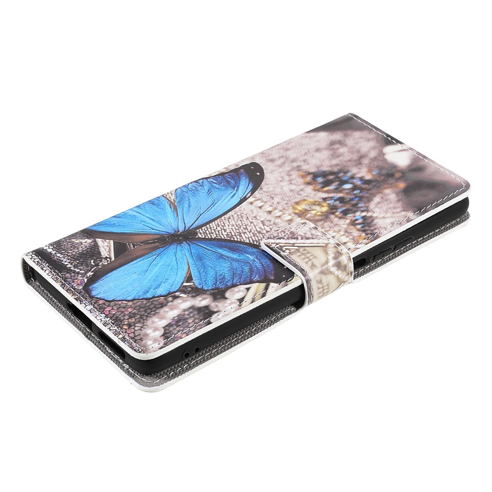 Pattern Printing Premium PU Leather Wallet Folio Flip Stand Protective Case for Xiaomi 11T / 11T Pro - Blue Butterfly-4