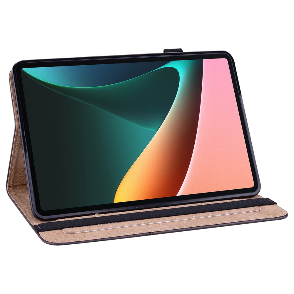 All-round Shockproof Well-protected Anti-drop Leather Tablet Cover with Stand Card Slots for Xiaomi Pad 5/Pad 5 Pro - Black-4