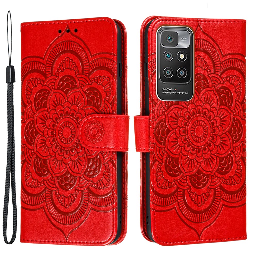Compre Mandala Flor Imprinting Full Protection Stand Carteira De Couro Capa  Carteira Para Xiaomi Redmi 10 / Redmi 10 Prime - Vermelho da China |  TVC-Mall.com